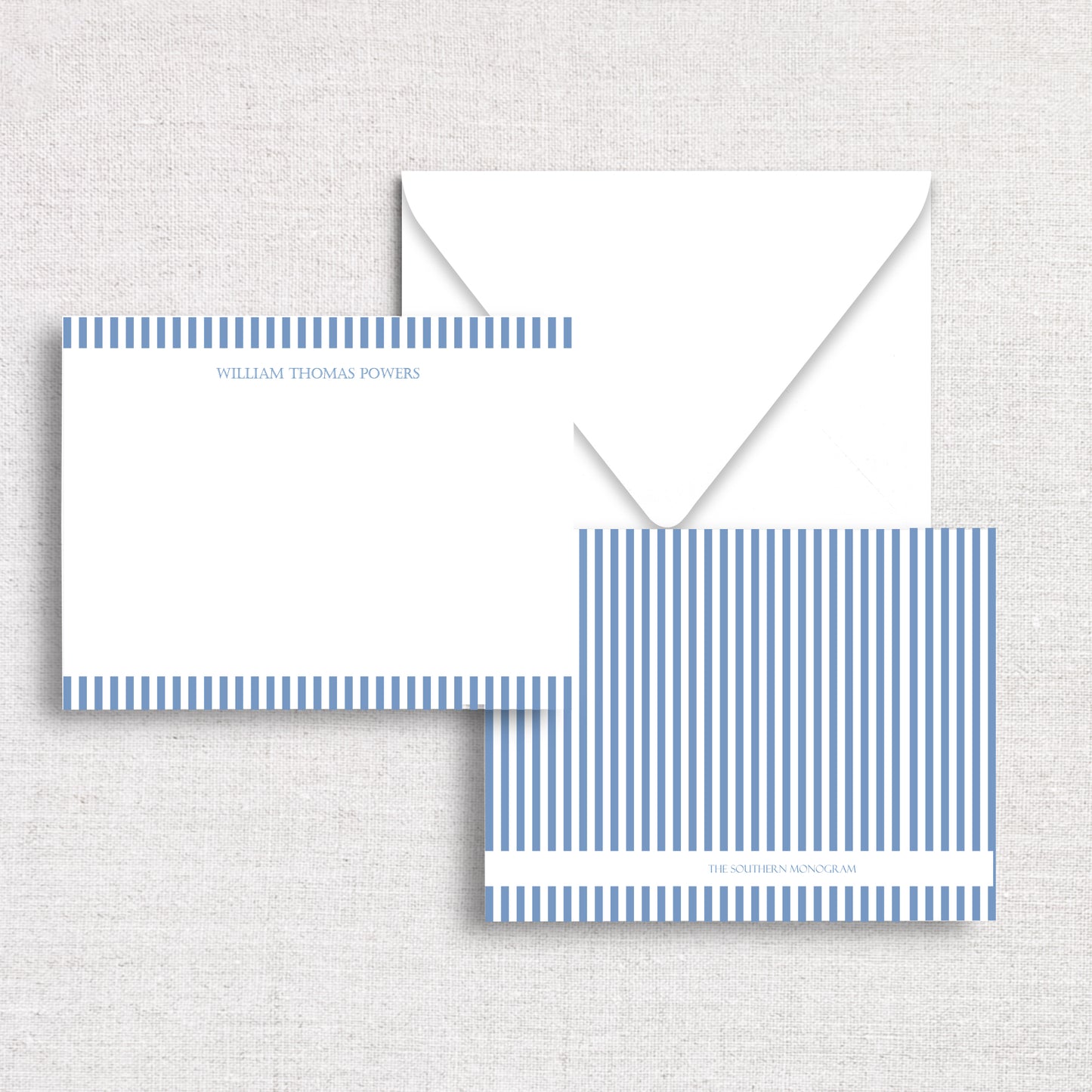 Blue Pinstripe Notecard
