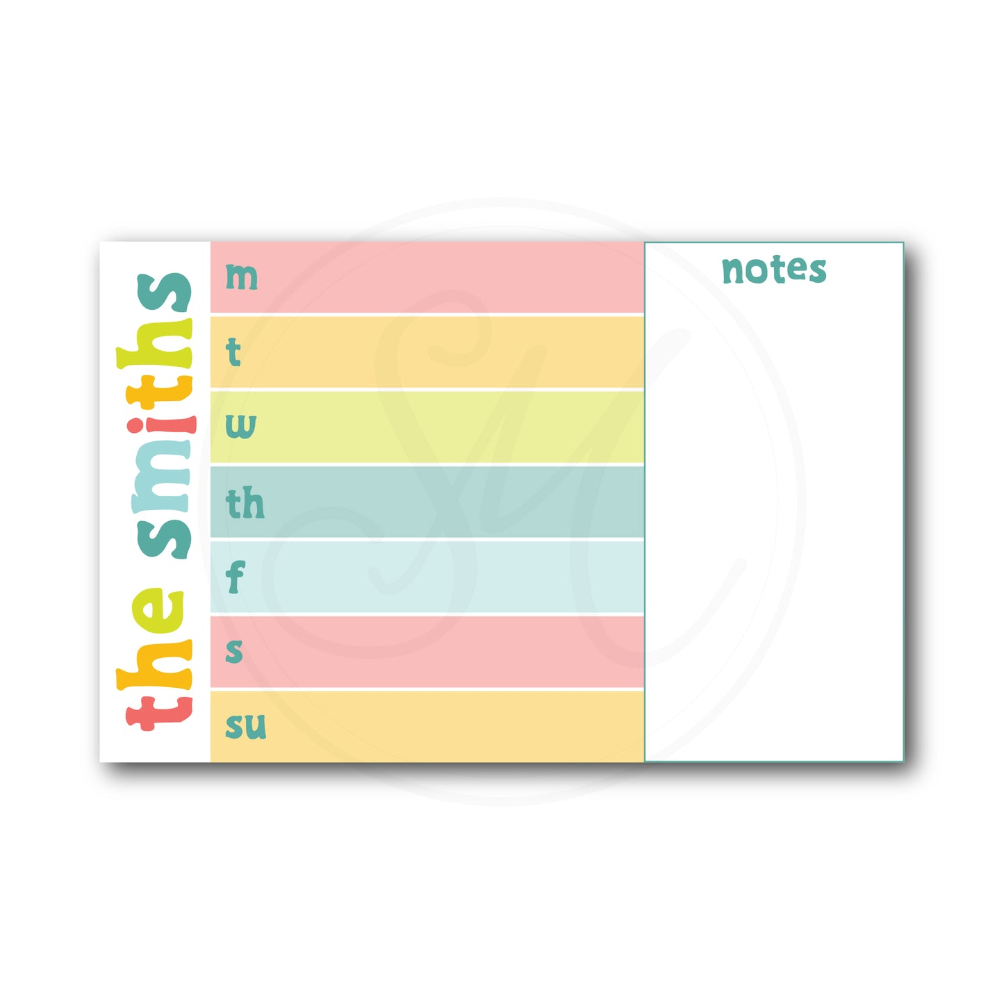 Bright Sunshine Weekly and Notes Notepad