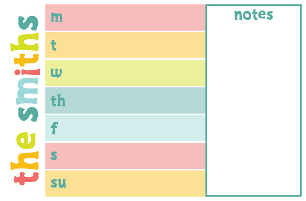 Bright Sunshine Weekly and Notes Notepad