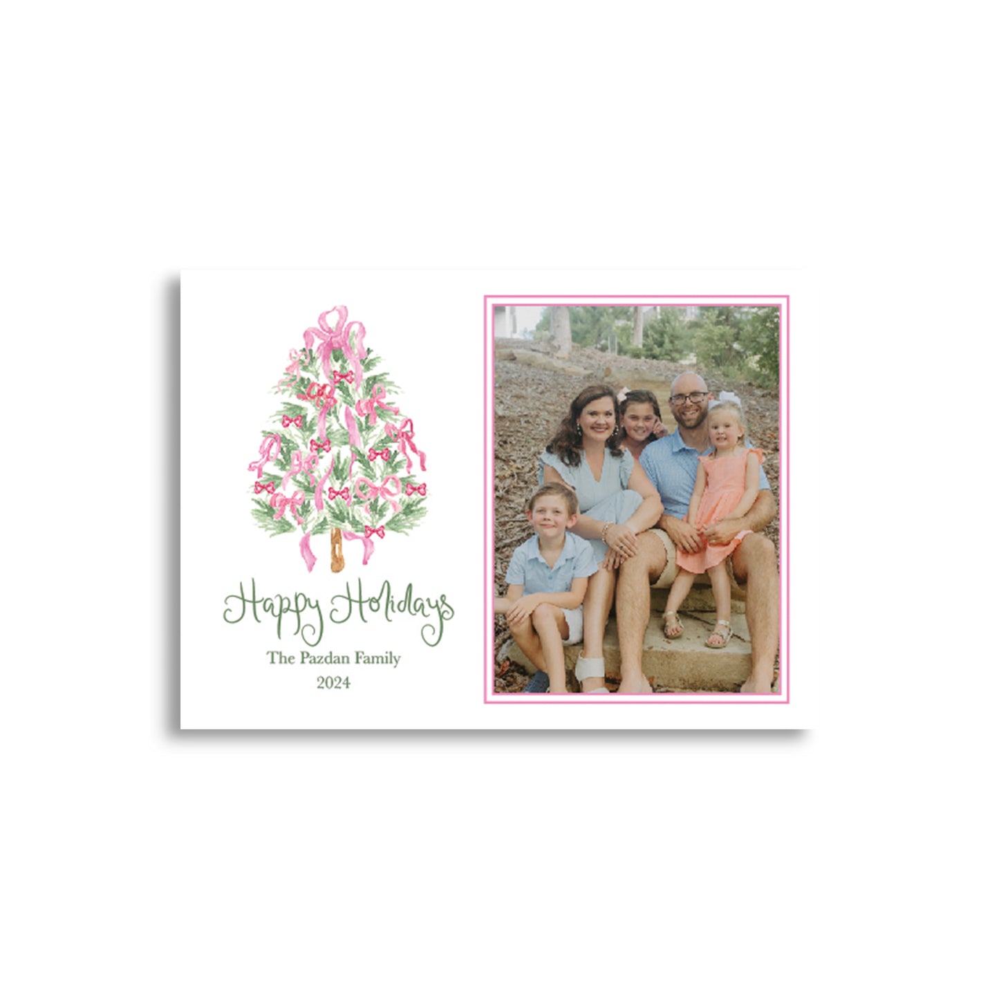 Christmas Bows Horizontal Holiday Card