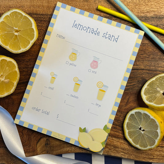 Lemonade Stand Pretend Play Notepad