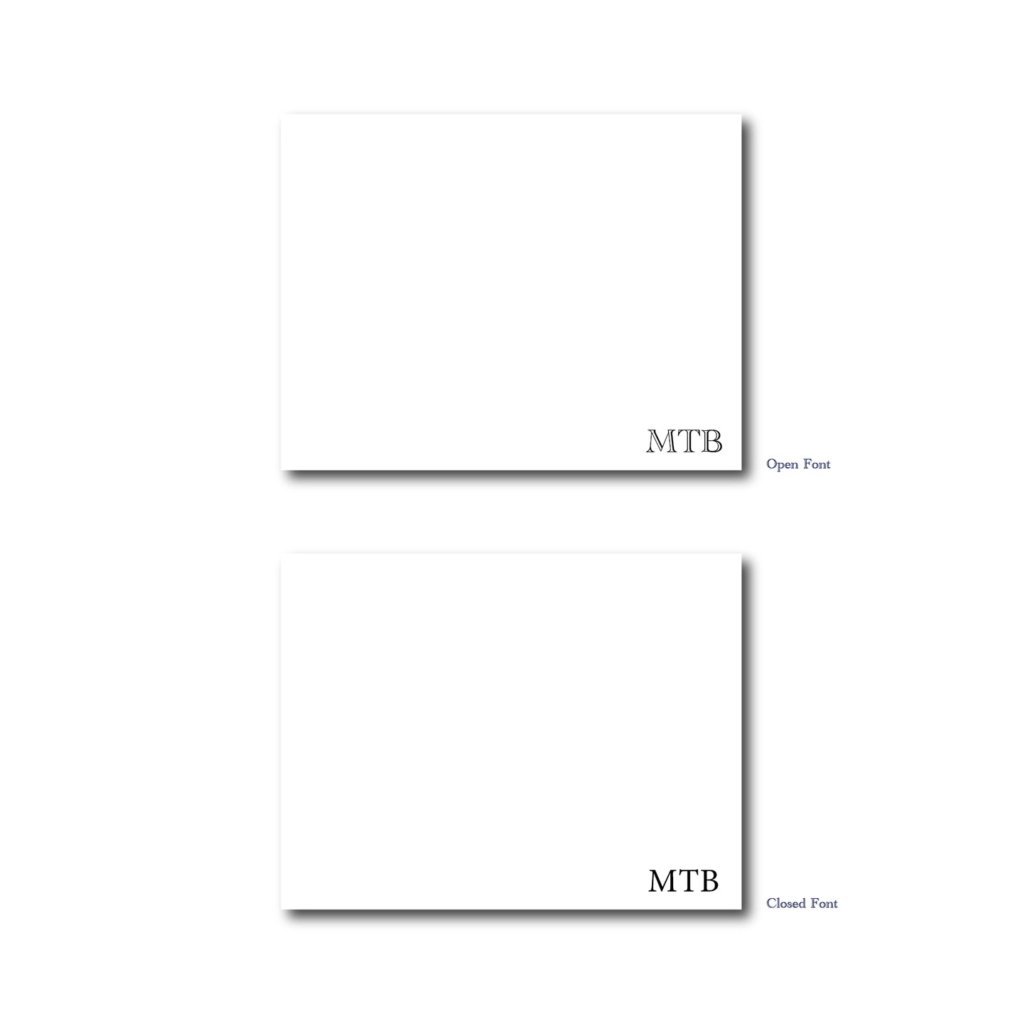 Simple Corner Initials Notecard