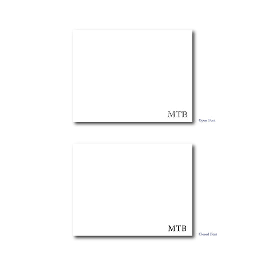Simple Corner Initials Notecard