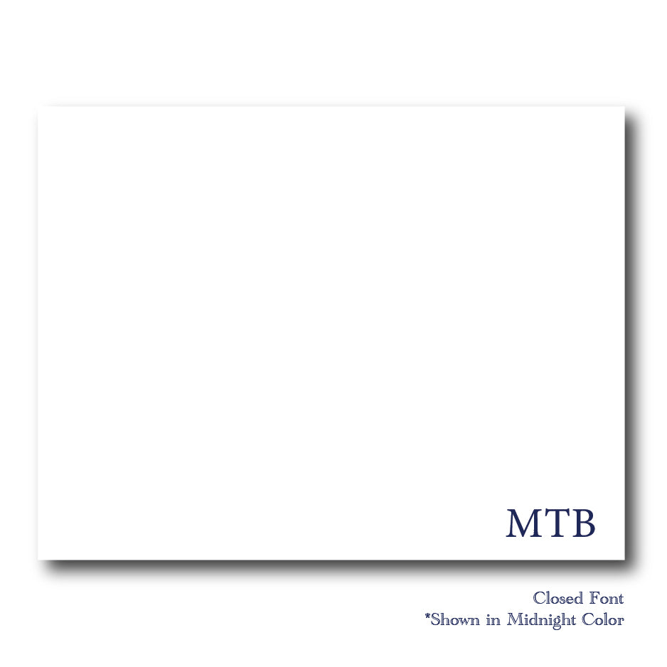Simple Corner Initials Notecard