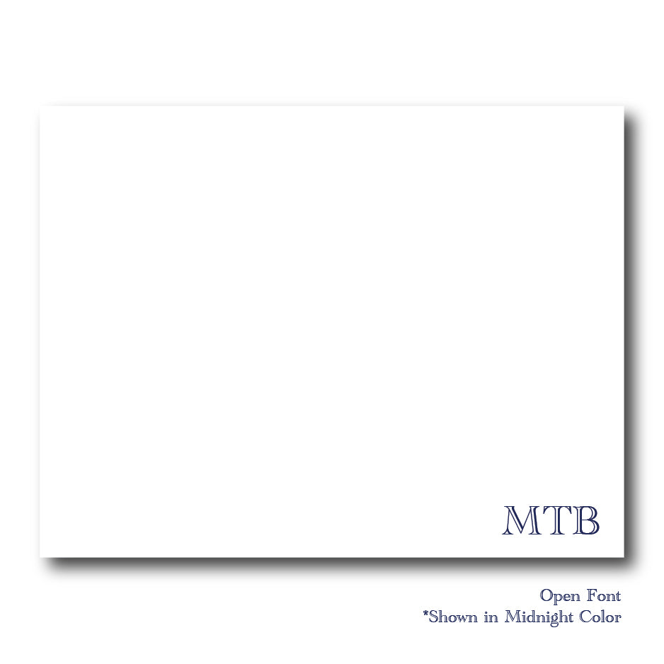 Simple Corner Initials Notecard