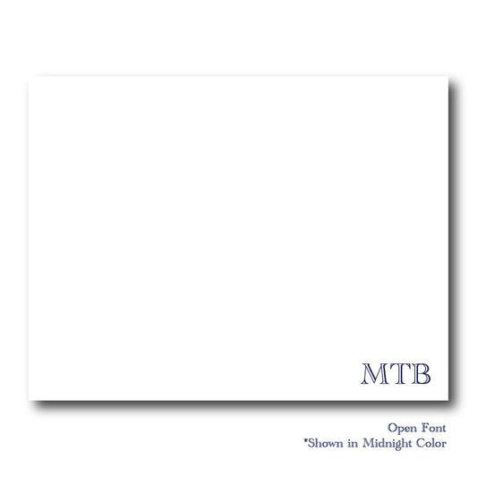 Simple Corner Initials Notecard
