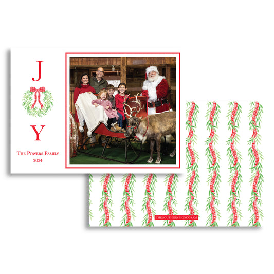 Joy Wreath Horizontal Holiday Card