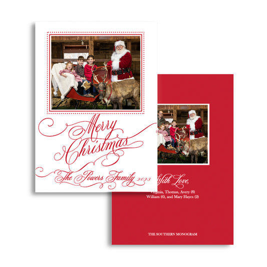 Merry Christmas Calligraphy Holiday Card