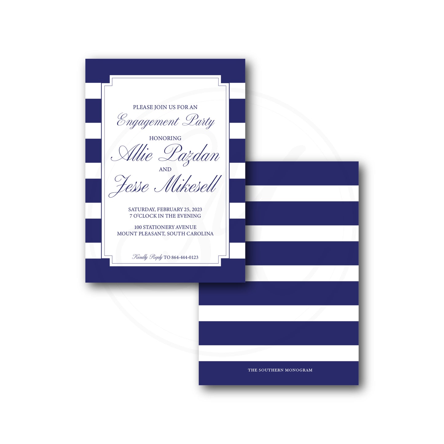 Nautical Navy Stripes Invitation