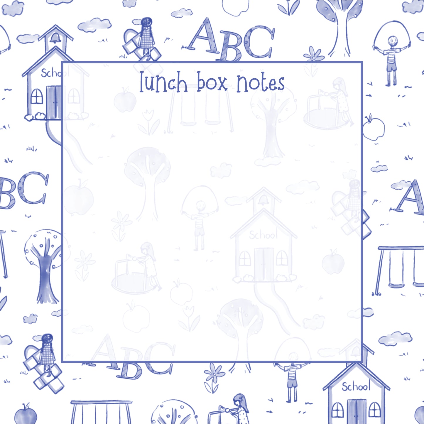 School Toile Lunch Box Notepad