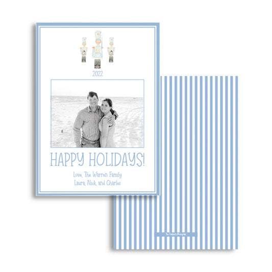 Nutcrackers in Blue Holiday Card