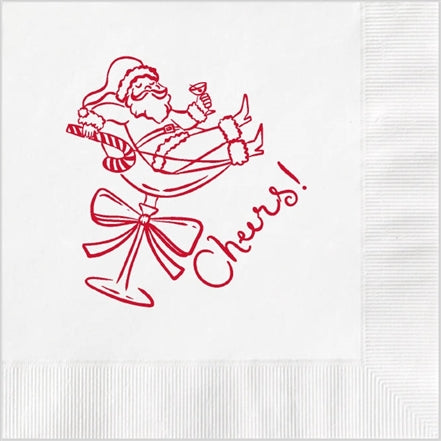 Santa in a Martini Napkin