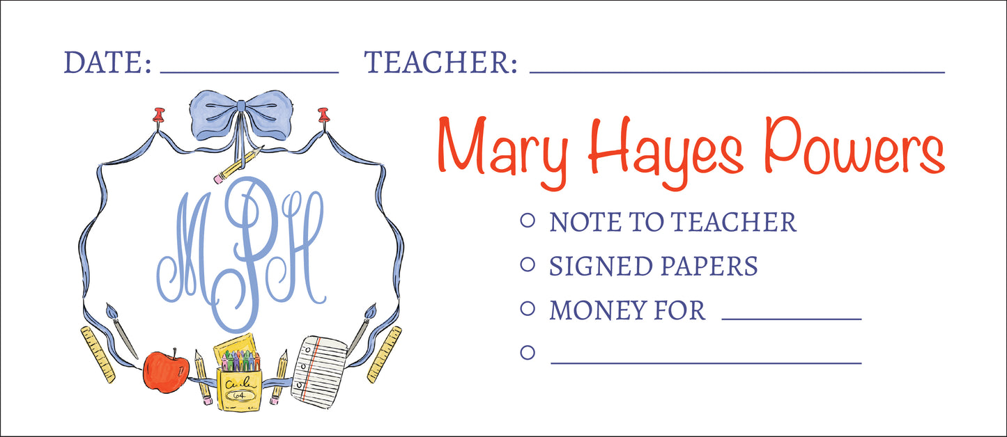 School Crest Personalized Envelopes