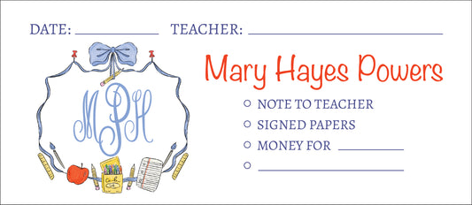 School Crest Personalized Envelopes