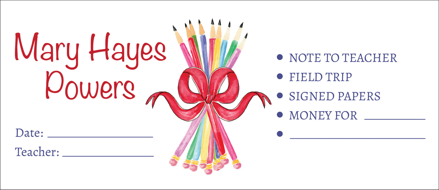 Pencils Personalized School Envelopes