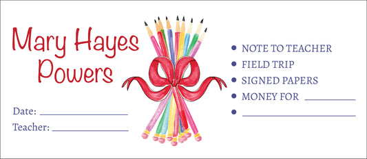 Pencils Personalized School Envelopes