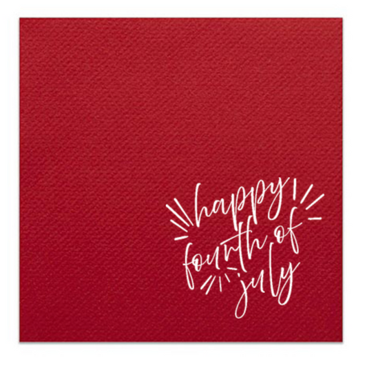 4th of July Cocktail Napkins | Red