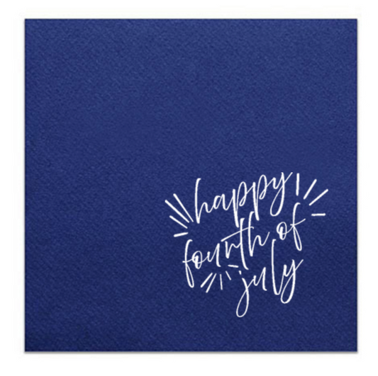 4th of July Cocktail Napkins | Navy