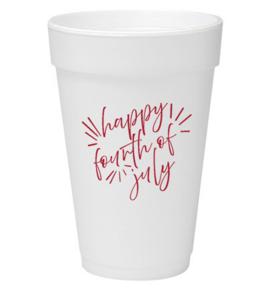 4th of July 16 oz. Foam Cups | Red