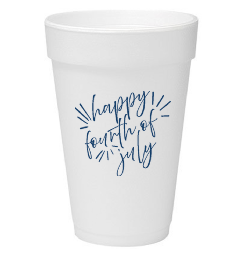 4th of July 16 oz. Foam Cups | Navy