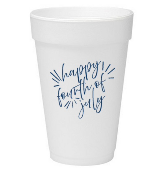4th of July 16 oz. Foam Cups | Navy