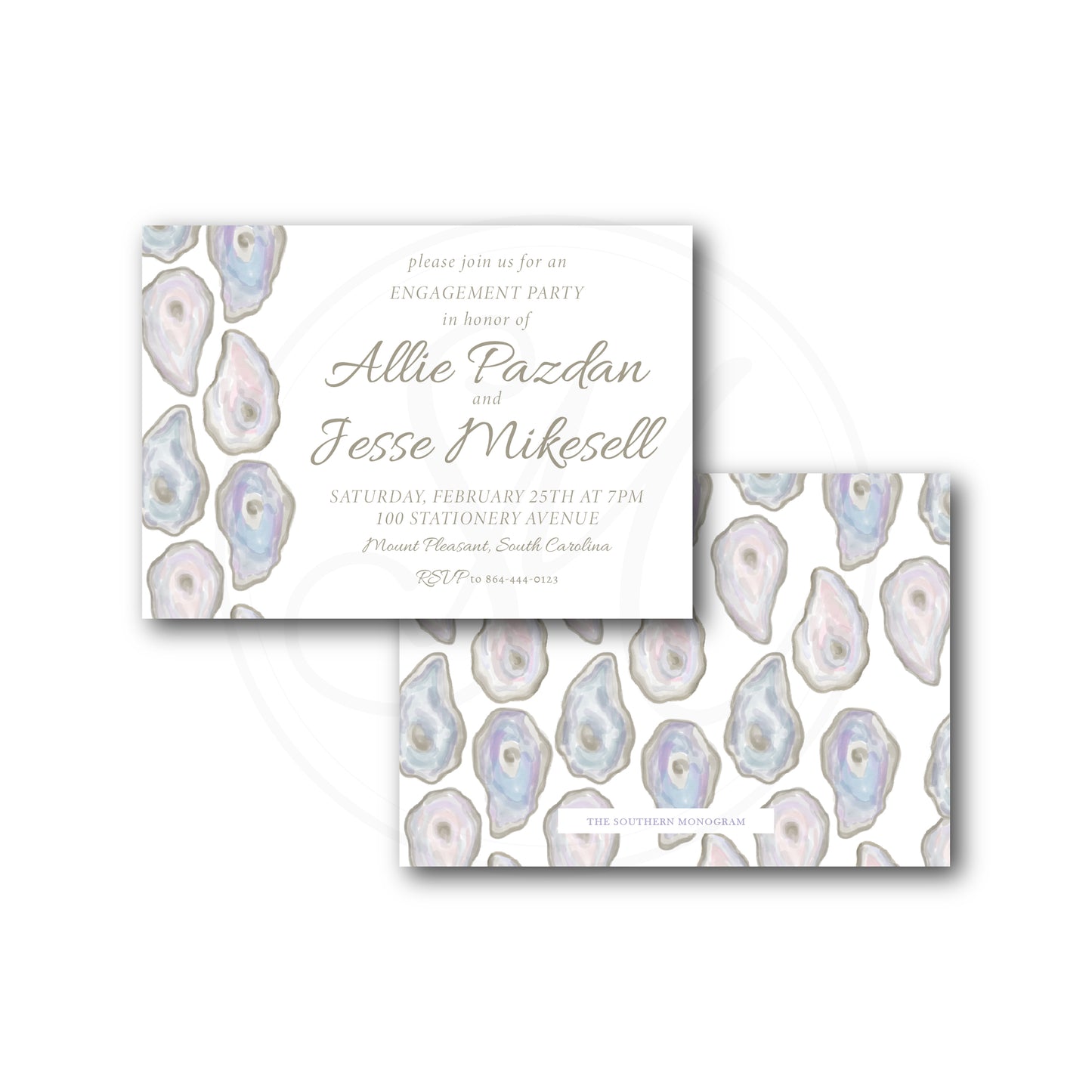 Watercolor Oysters Invitation